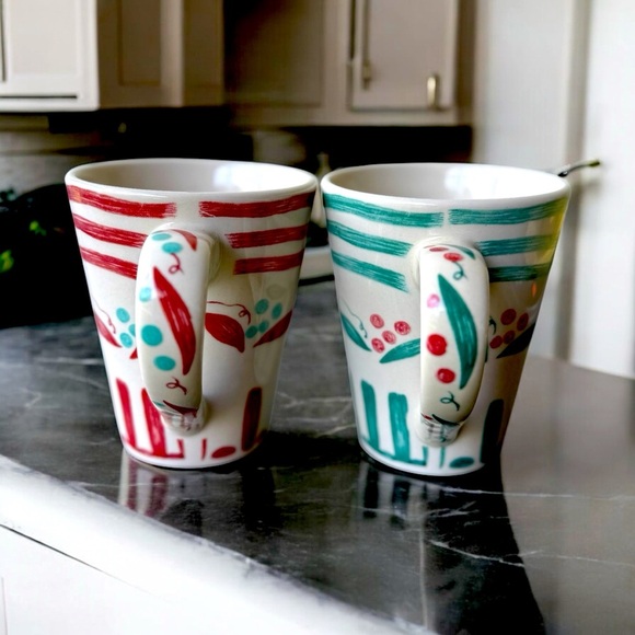 Vintage 1999 California Pantry Ceramic Coffee Mug Set Leaves & Berries - Picture 1 of 7